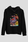 Yay Burcu Baskılı Unisex Siyah Hoodie