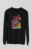 Yay Burcu Baskılı Unisex Siyah Sweatshirt