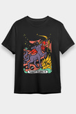 Yay Burcu Baskılı Unisex Siyah Tişört - Tshirt