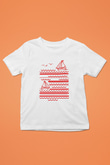 Yelken Baskılı Unisex Beyaz Çocuk Tişört - Tshirt