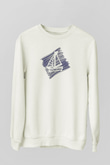Yelken Baskılı Unisex Ekru Sweatshirt