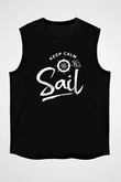 Yelken - Sail Baskılı Unisex Siyah Kolsuz Tişört