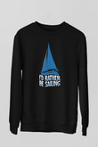 Yelken - Sail Baskılı Unisex Siyah Sweatshirt