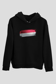 Yemen Bayrağı Baskılı Unisex Siyah Kapüşonlu Sweatshirt