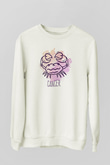 Yengeç Burcu Baskılı Beyaz Unisex Sweatshirt