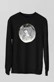 Yengeç Burcu Baskılı Unisex Siyah Sweatshirt