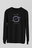 Yengeç Burcu Baskılı Unisex Siyah Sweatshirt