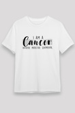 Yengeç Burcu Unisex Baskılı Beyaz Tişört - Tshirt