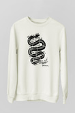 Yılan Beyaz Unisex Sweatshirt