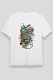 Yılan Beyaz Unisex Tişört T-Shirt - TişörtFabrikası