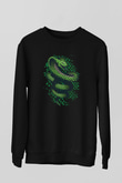 Yılan Siyah Unisex Sweatshirt