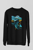 Yılan Siyah Unisex Sweatshirt