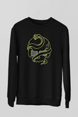 Yılan Siyah Unisex Sweatshirt