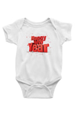 Yılbaşı Baskılı Beyaz Unisex Bebek Body - Zıbın