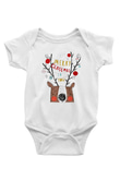 Yılbaşı Baskılı Beyaz Unisex Bebek Body - Zıbın