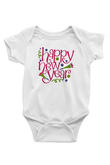 Yılbaşı Baskılı Beyaz Unisex Bebek Body - Zıbın