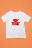Yılbaşı Baskılı Beyaz Unisex Çocuk Tişört
