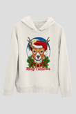 Yılbaşı Beyaz Unisex Kapüşonlu Sweatshirt