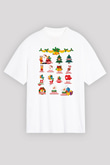 Yılbaşı Beyaz Unisex Oversize Tişört T-Shirt