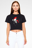 Yılbaşı Siyah  Crop Top Tişört