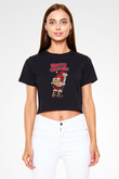 Yılbaşı Siyah  Crop Top Tişört