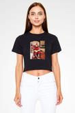 Yılbaşı Siyah Crop Top Tişört