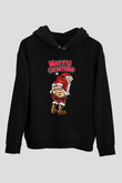 Yılbaşı Siyah Unisex Kapüşonlu Sweatshirt