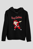 Yılbaşı Siyah Unisex Kapüşonlu Sweatshirt