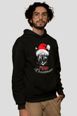 Yılbaşı Siyah Unisex Kapüşonlu Sweatshirt
