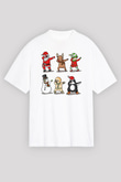 Yılbaşı Yeni Yıl Christmas Beyaz Unisex Oversize Tişört T-Shirt