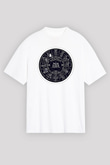 Yıldız Haritaları Baskılı Beyaz Unisex Oversize Tişört - Tshirt
