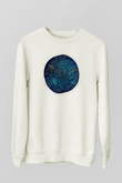 Yıldız Haritaları Baskılı Beyaz Unisex Sweatshirt