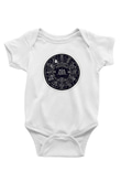 Yıldız Haritaları Baskılı Beyaz Unisex Bebek Body - Zıbın