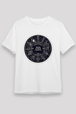 Yıldız Haritaları Unisex Baskılı Beyaz Tişört - Tshirt