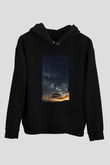 Yıldız Siyah Unisex Hoodie