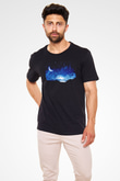 Yıldız Siyah Unisex Tişört T-Shirt - TişörtFabrikası