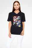 Yo-kai Watch Siyah Unisex V Yaka Tişört
