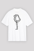 Yoga Baskılı Unisex Beyaz Oversize Tişört - Tshirt