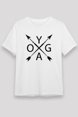 Yoga Baskılı Unisex Beyaz Tişört - Tshirt