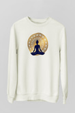 Yoga Baskılı Unisex Ekru Sweatshirt