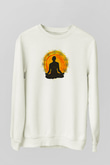 Yoga Baskılı Unisex Ekru Sweatshirt