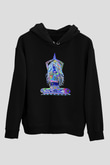 Yoga Baskılı Unisex Siyah Kapüşonlu Sweatshirt