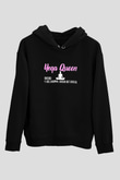 Yoga Baskılı Unisex Siyah Kapüşonlu Sweatshirt