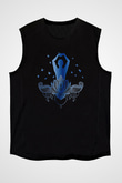 Yoga Baskılı Unisex Siyah Kolsuz Tişört