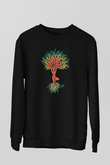 Yoga Baskılı Unisex Siyah Sweatshirt
