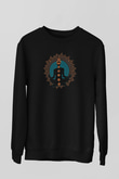 Yoga Baskılı Unisex Siyah Sweatshirt