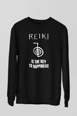 Yoga Baskılı Unisex Siyah Sweatshirt
