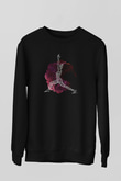 Yoga Baskılı Unisex Siyah Sweatshirt
