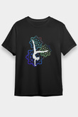 Yoga Baskılı Unisex Siyah Tişört - Tshirt