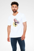 Yoga Baskılı Unisex V Yaka Tişört - Tshirt